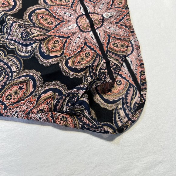 💼Tommy Hilfiger Paisley Top Size L Classic & Chic black Navy Coral pink - Picture 5 of 11